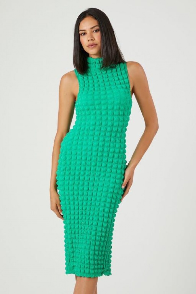 Vestido Forever 21 Acolchado Bodycon Midi Mujer Verde | 3yfwncgixvi