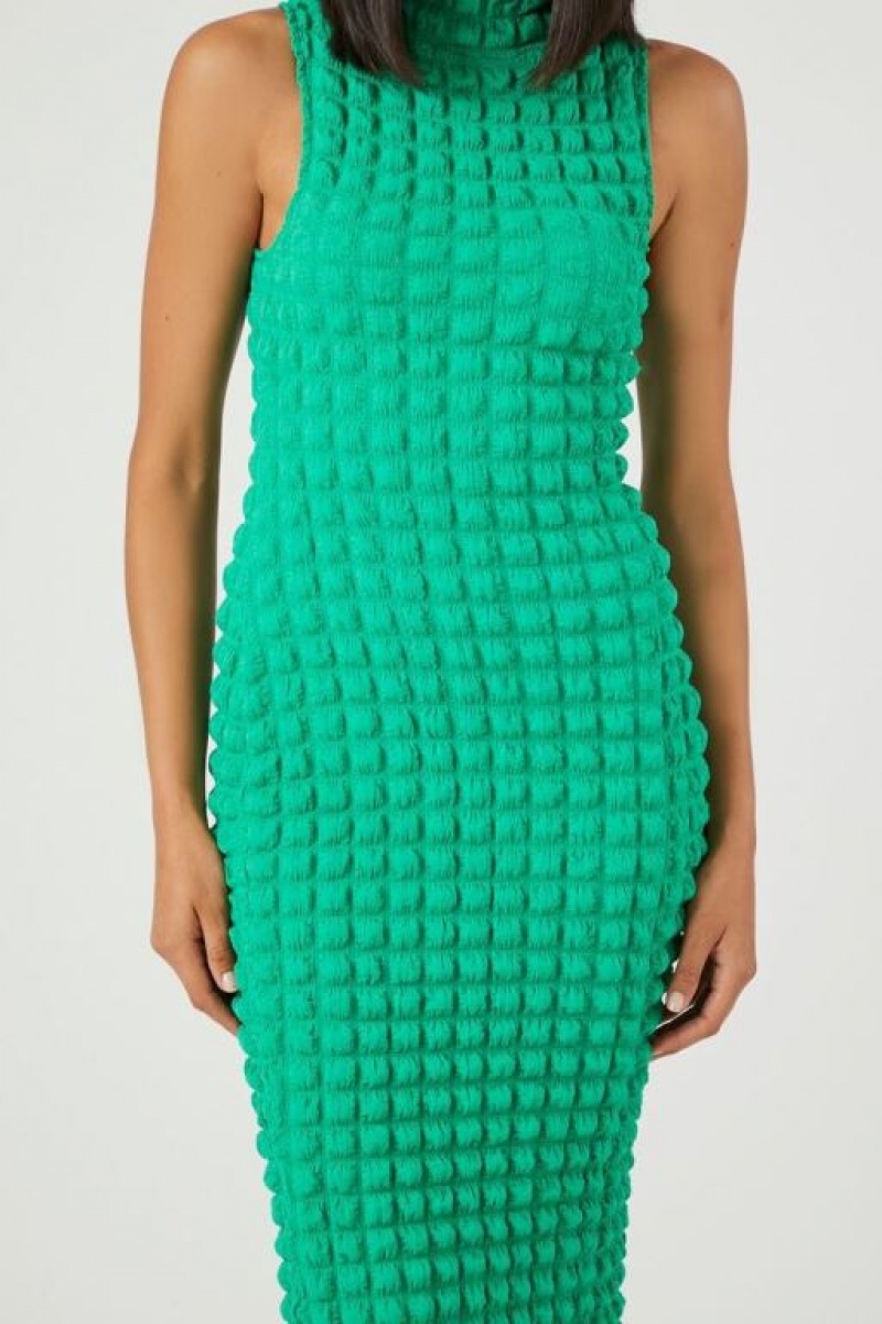 Vestido Forever 21 Acolchado Bodycon Midi Mujer Verde | 3yfwncgixvi