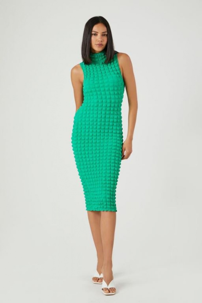 Vestido Forever 21 Acolchado Bodycon Midi Mujer Verde | 3yfwncgixvi