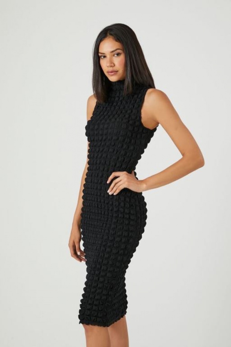 Vestido Forever 21 Acolchado Bodycon Midi Mujer Negras | qzV2euw9REv