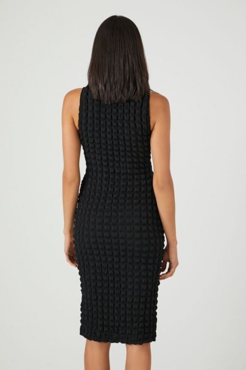 Vestido Forever 21 Acolchado Bodycon Midi Mujer Negras | qzV2euw9REv