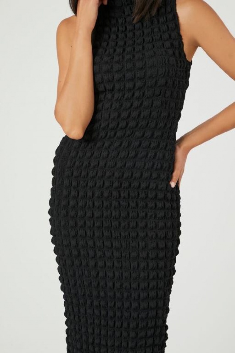 Vestido Forever 21 Acolchado Bodycon Midi Mujer Negras | qzV2euw9REv