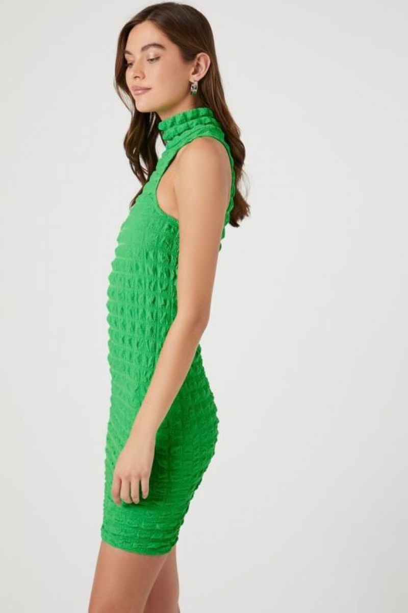 Vestido Forever 21 Acolchado Bodycon Mini Mujer Verde | lTTT4NbHSje