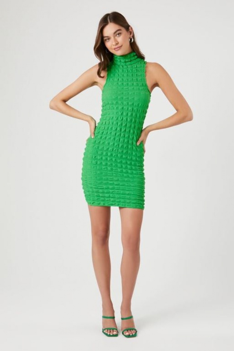 Vestido Forever 21 Acolchado Bodycon Mini Mujer Verde | lTTT4NbHSje