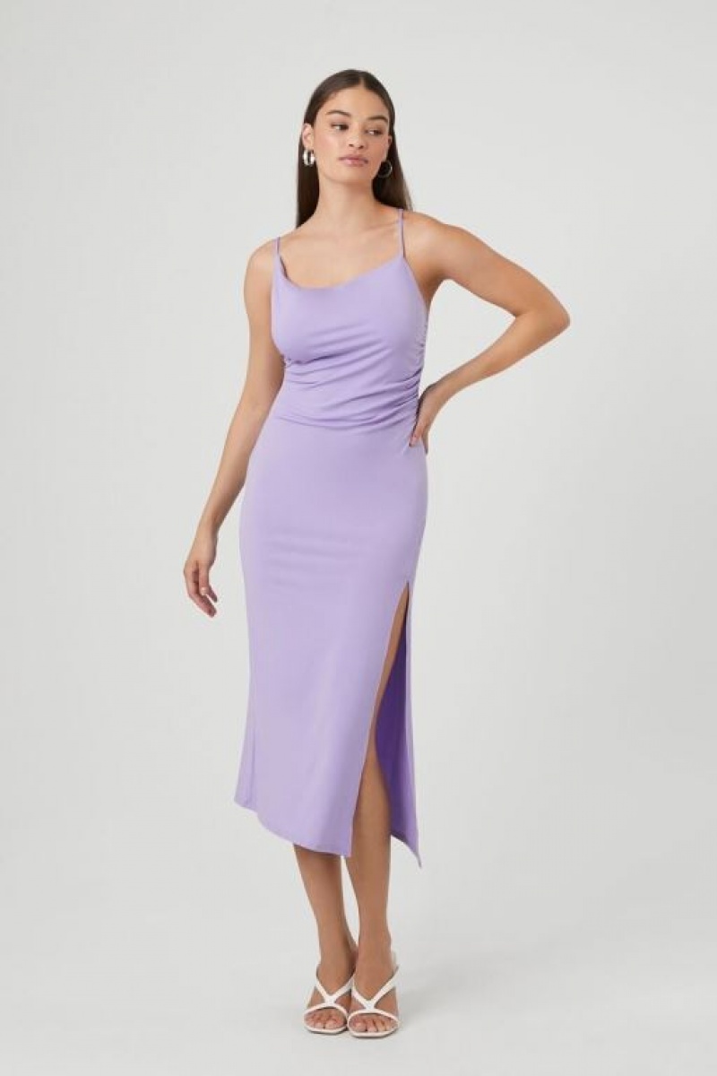 Vestido Forever 21 Asymmetrical Cami Slit Midi Mujer Moradas | irtuKKIBPQb