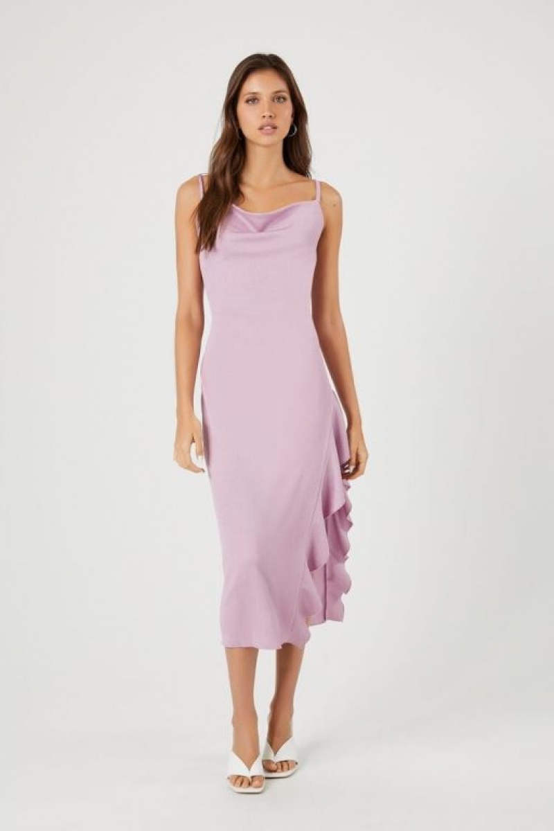 Vestido Forever 21 Asymmetrical Cowl Midi Mujer Sugarplum | OMJqcShArGO