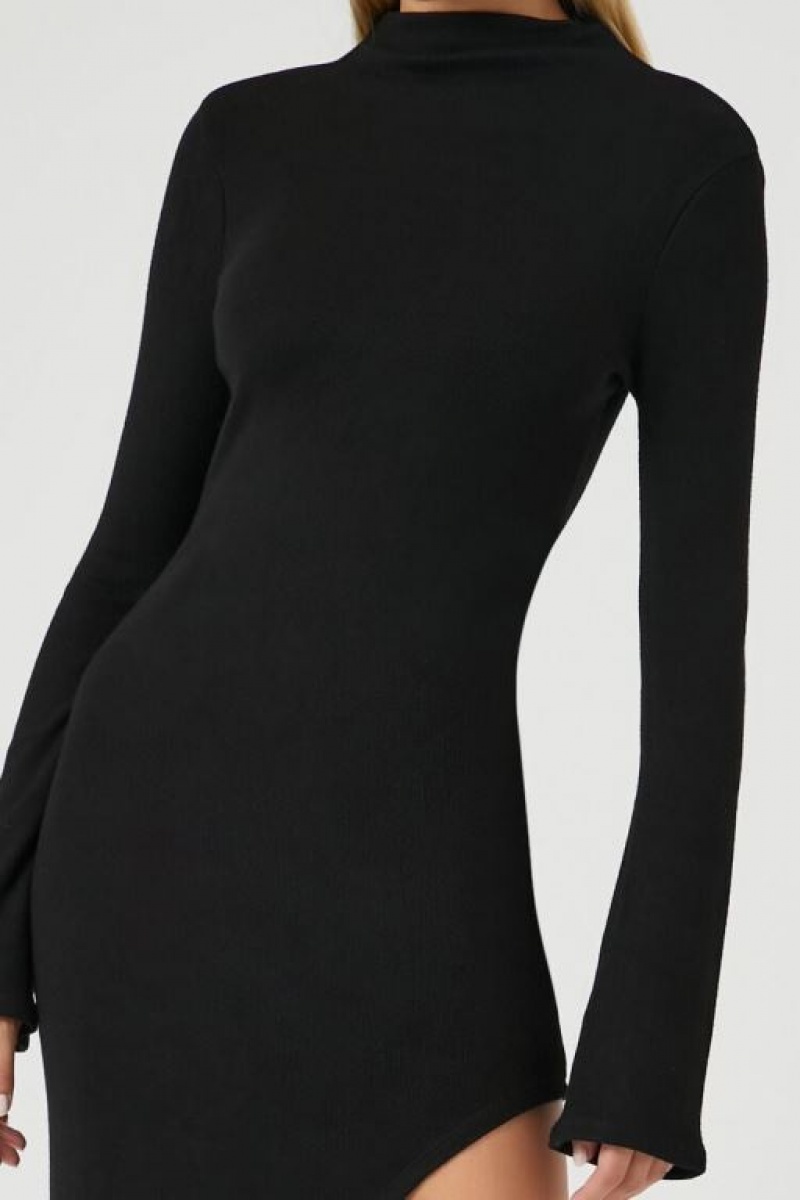 Vestido Forever 21 Asymmetrical Turtleneck Maxi Mujer Negras | gMb9hlB653n