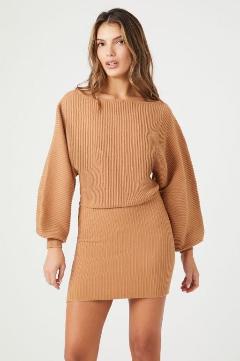 Vestido Forever 21 Balloon Sleeve Mini Mujer Carob | fkHhWlOCDiH