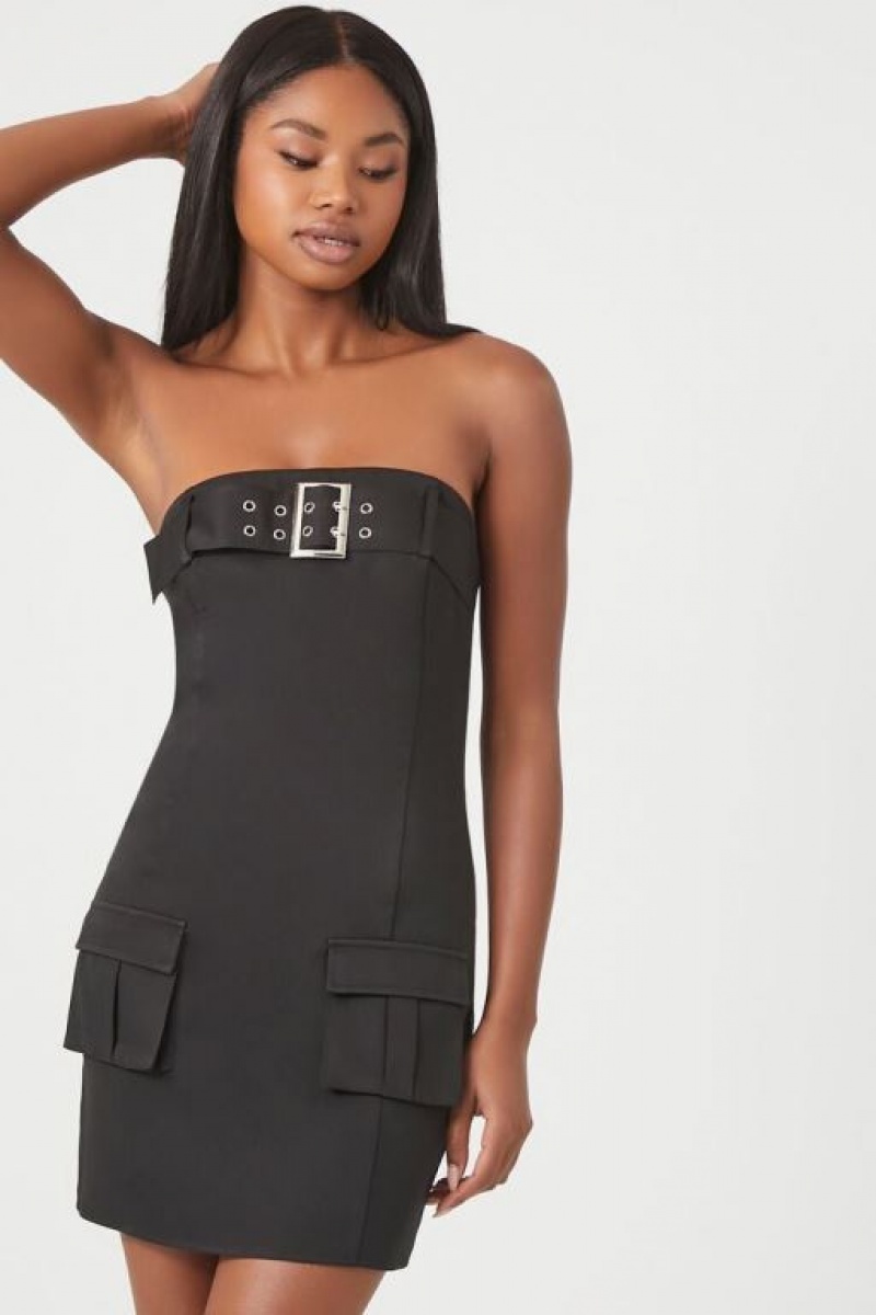 Vestido Forever 21 Belted Cargo Mini Tube Mujer Negras | chHWZCzs4Hq