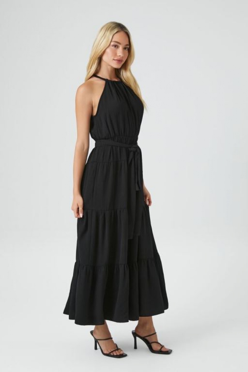 Vestido Forever 21 Belted Halter Maxi Mujer Negras | g8obwKYBlzI