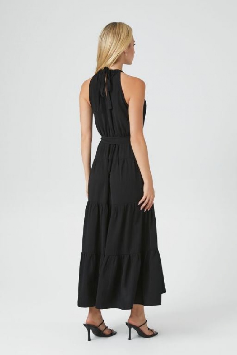 Vestido Forever 21 Belted Halter Maxi Mujer Negras | g8obwKYBlzI