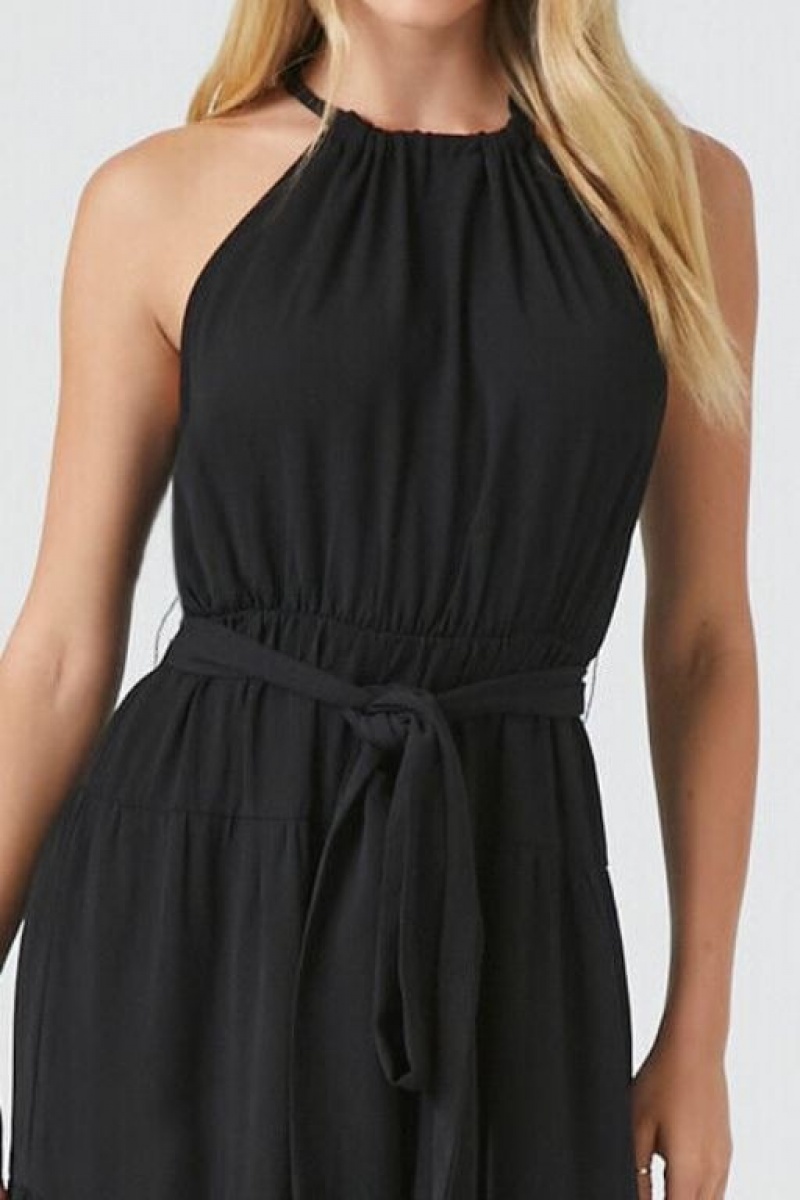 Vestido Forever 21 Belted Halter Maxi Mujer Negras | g8obwKYBlzI