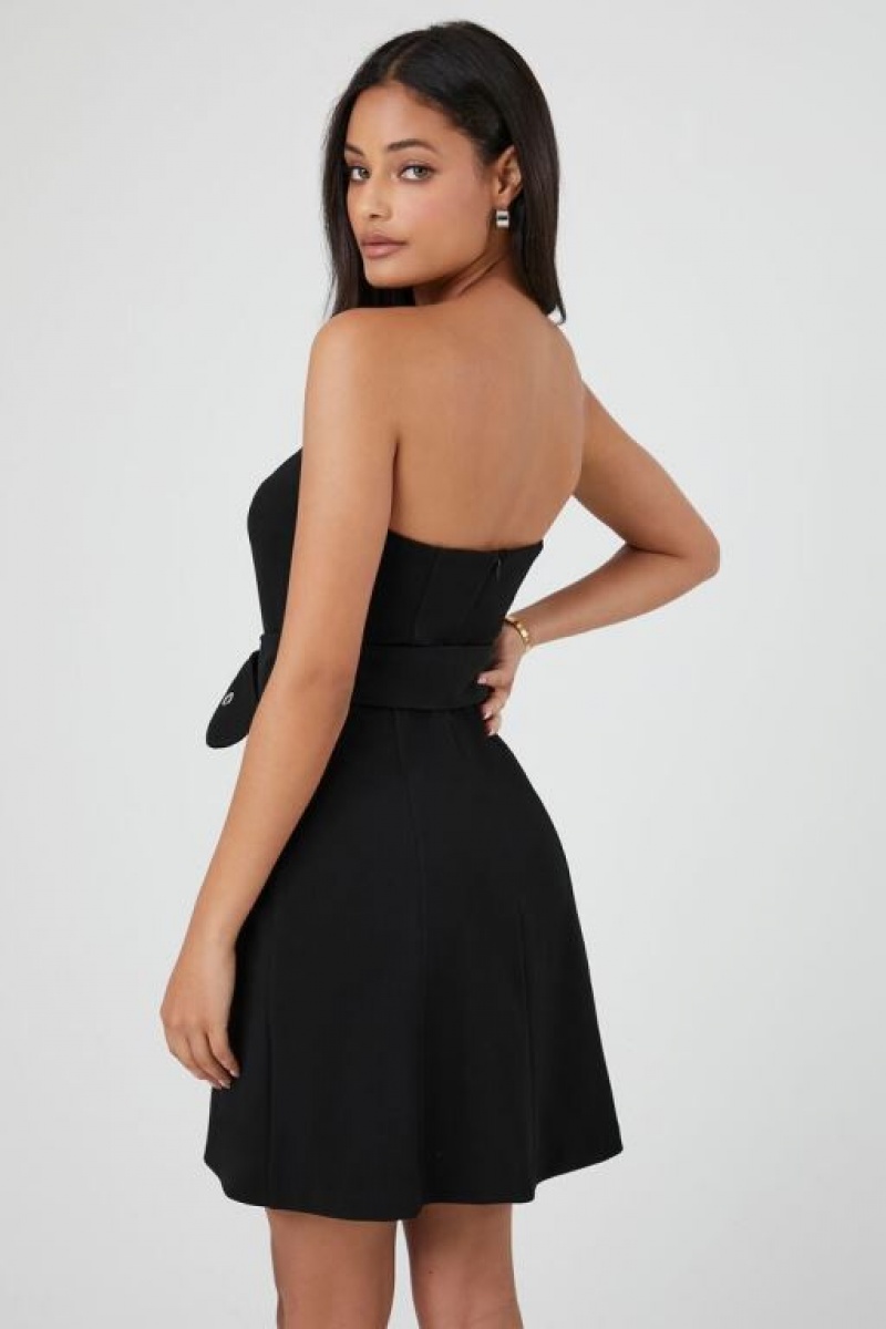 Vestido Forever 21 Belted Sweetheart Mini Mujer Negras | 0MgnY3F9Iyl