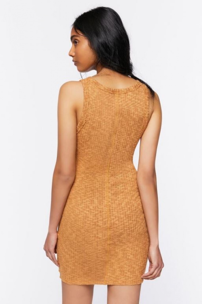 Vestido Forever 21 Bodycon Lace Up Mini Mujer Maple | cxtqs2voSdQ