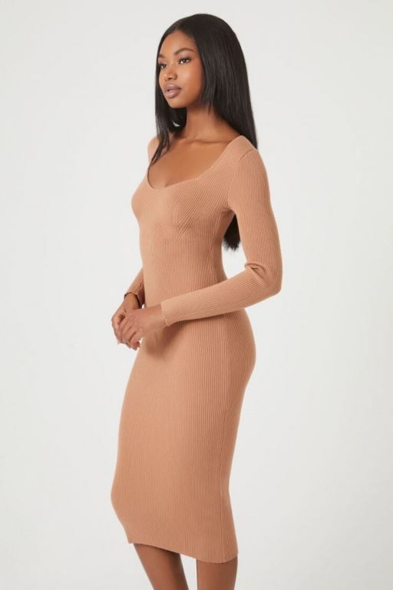 Vestido Forever 21 Bodycon Midi Mujer Carob | QkGgND08IeZ