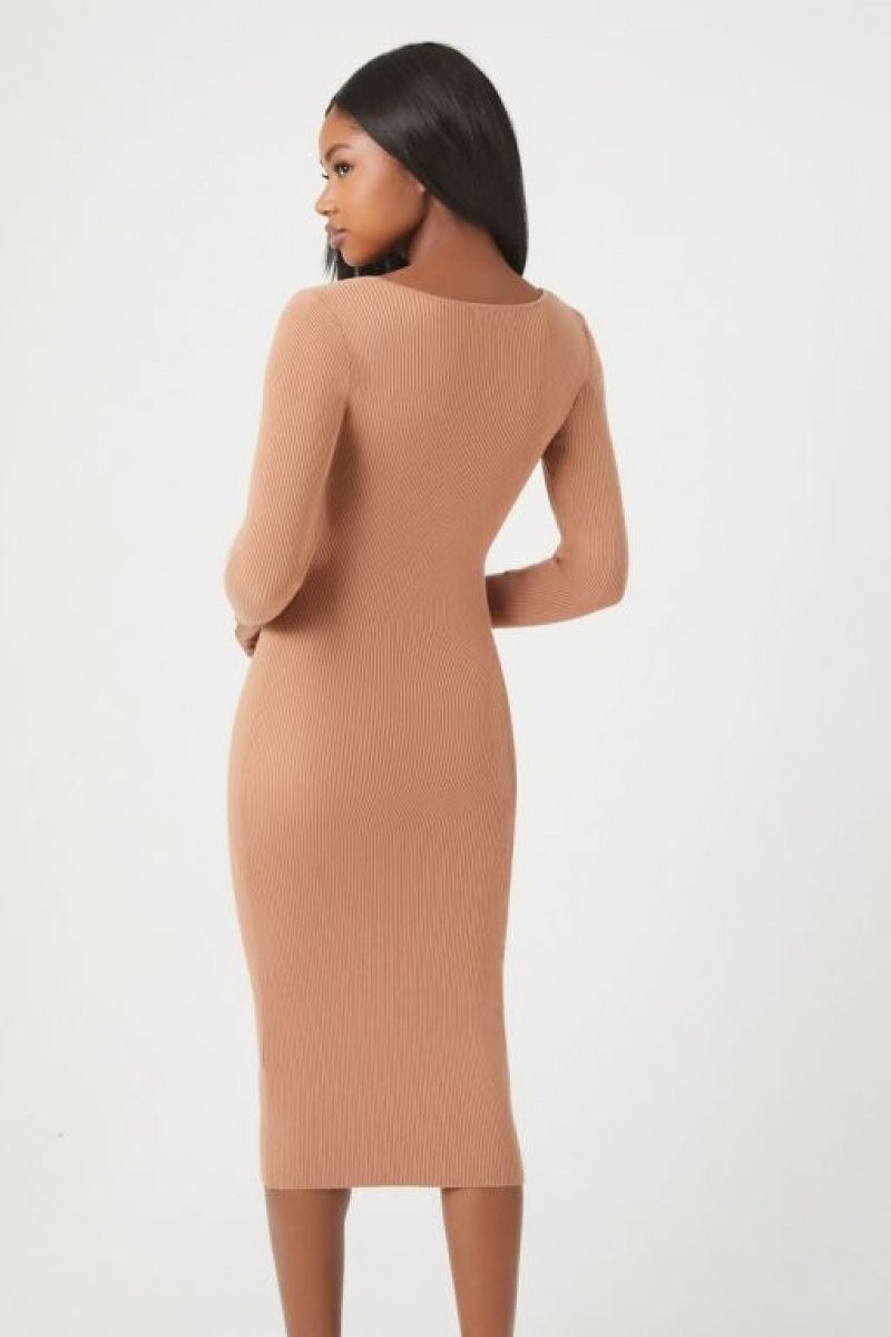 Vestido Forever 21 Bodycon Midi Mujer Carob | QkGgND08IeZ