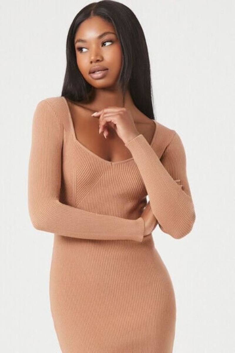 Vestido Forever 21 Bodycon Midi Mujer Carob | QkGgND08IeZ