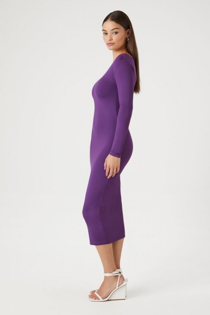 Vestido Forever 21 Bodycon Midi Mujer Eggplant | ZAzqGCPU1vq