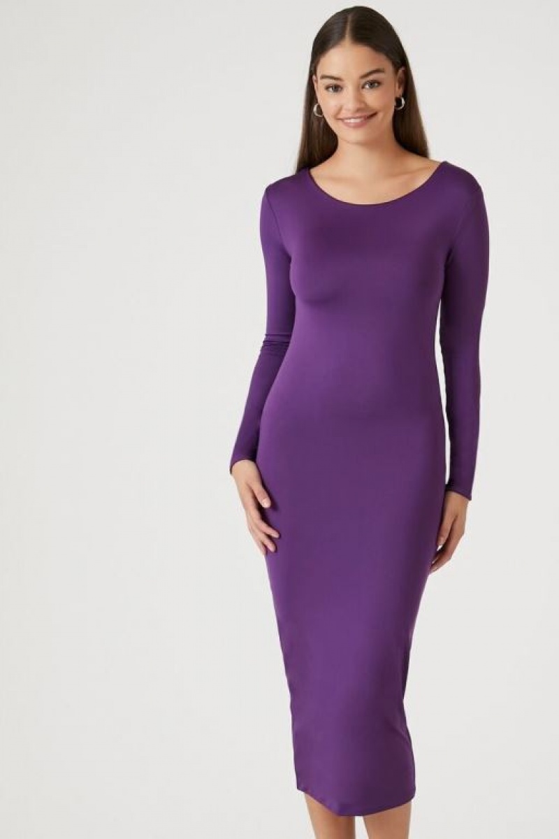 Vestido Forever 21 Bodycon Midi Mujer Eggplant | ZAzqGCPU1vq