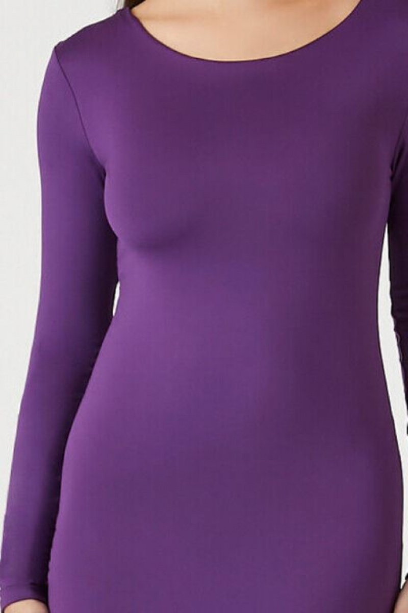 Vestido Forever 21 Bodycon Midi Mujer Eggplant | ZAzqGCPU1vq