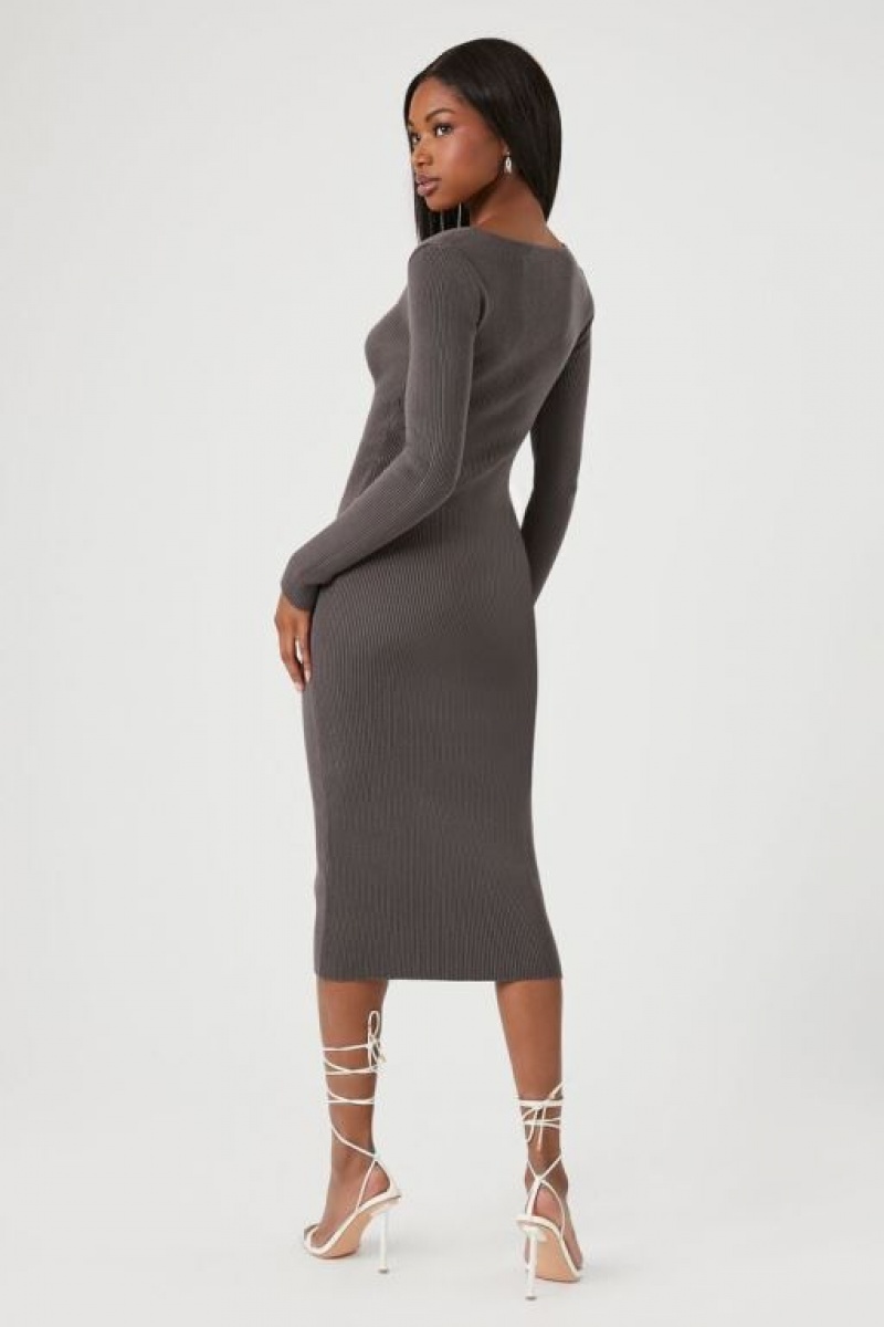 Vestido Forever 21 Bodycon Midi Mujer Gris | C7PBpBlZmkZ