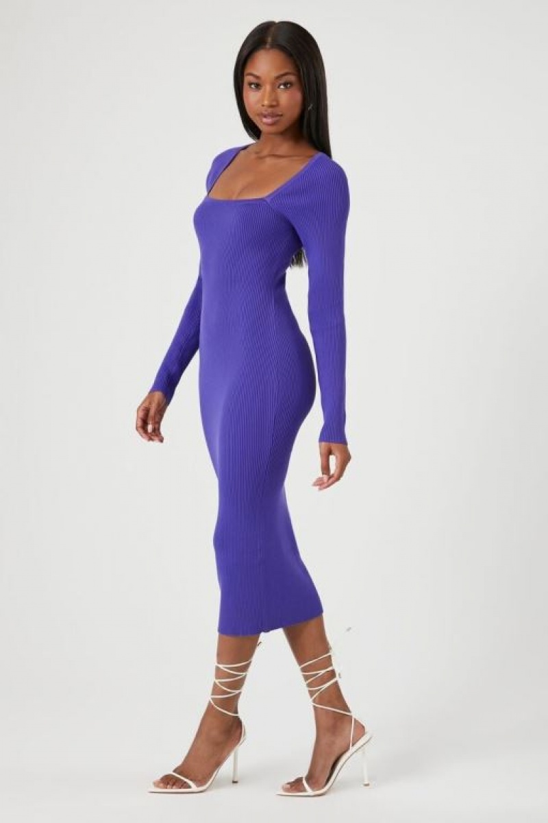 Vestido Forever 21 Bodycon Midi Mujer Moradas | HfdHPuE93WU