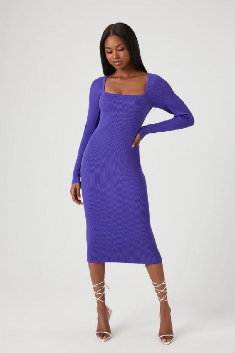 Vestido Forever 21 Bodycon Midi Mujer Moradas | HfdHPuE93WU