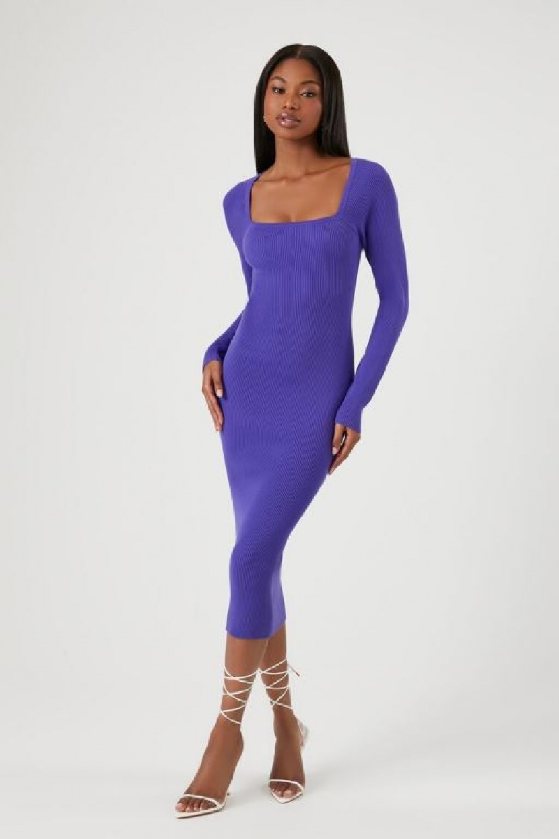 Vestido Forever 21 Bodycon Midi Mujer Moradas | HfdHPuE93WU