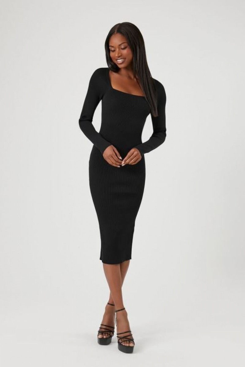 Vestido Forever 21 Bodycon Midi Mujer Negras | NguSrNIY27h