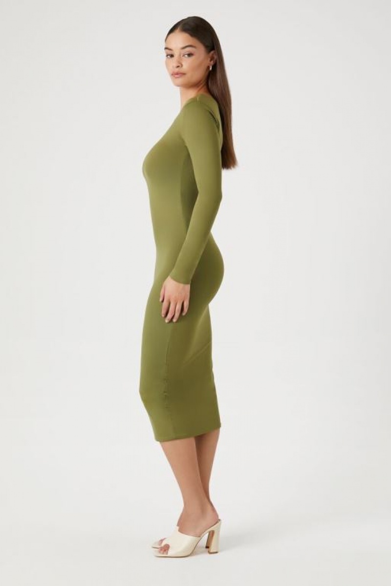 Vestido Forever 21 Bodycon Midi Mujer Verde Oliva | DqBkhsLF0gF