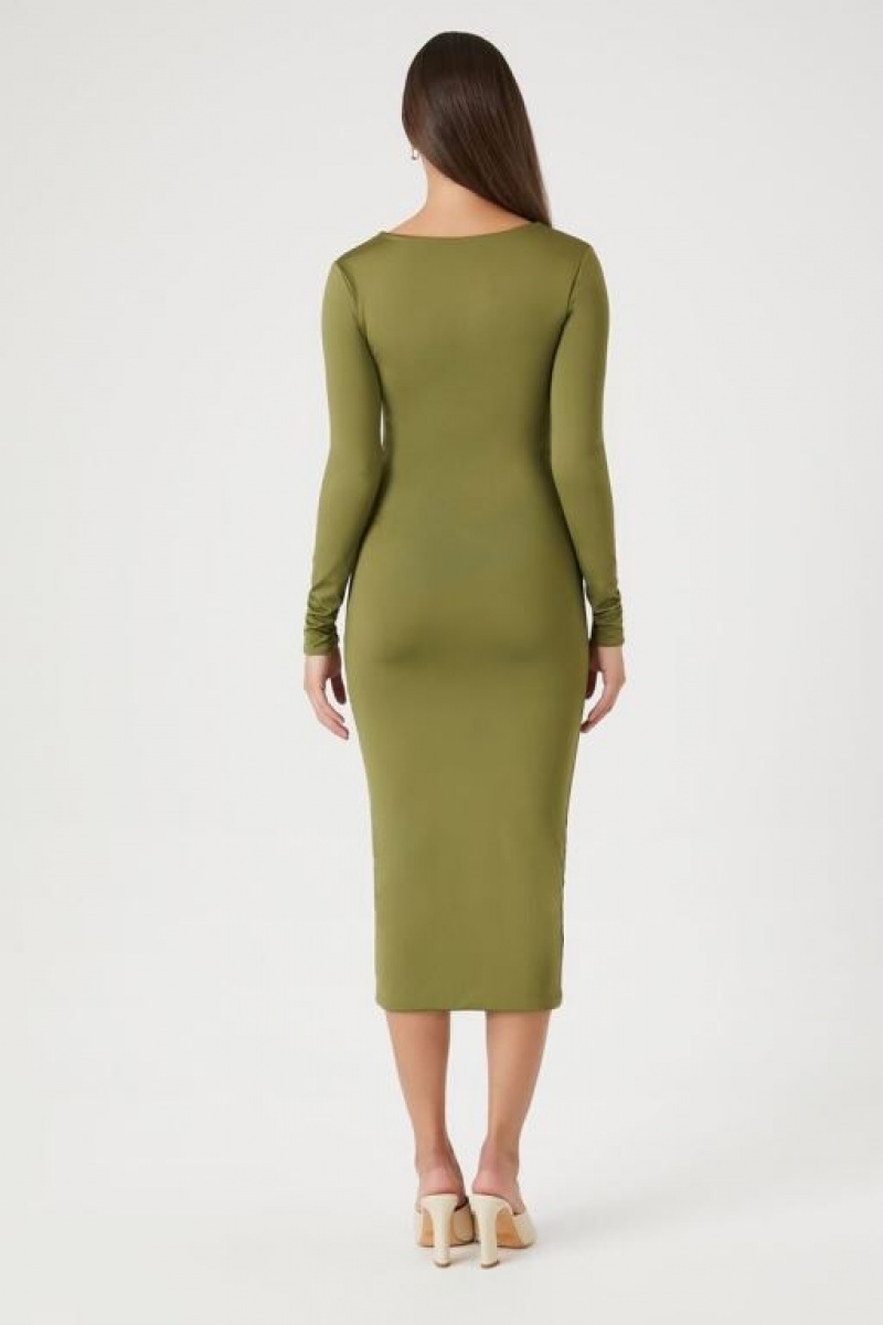 Vestido Forever 21 Bodycon Midi Mujer Verde Oliva | DqBkhsLF0gF