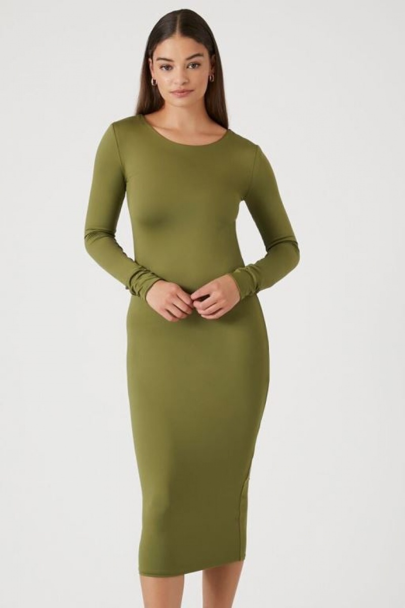 Vestido Forever 21 Bodycon Midi Mujer Verde Oliva | DqBkhsLF0gF