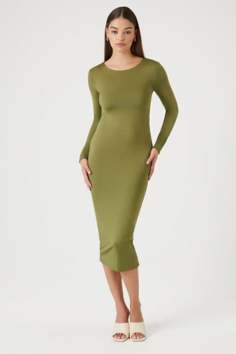 Vestido Forever 21 Bodycon Midi Mujer Verde Oliva | DqBkhsLF0gF