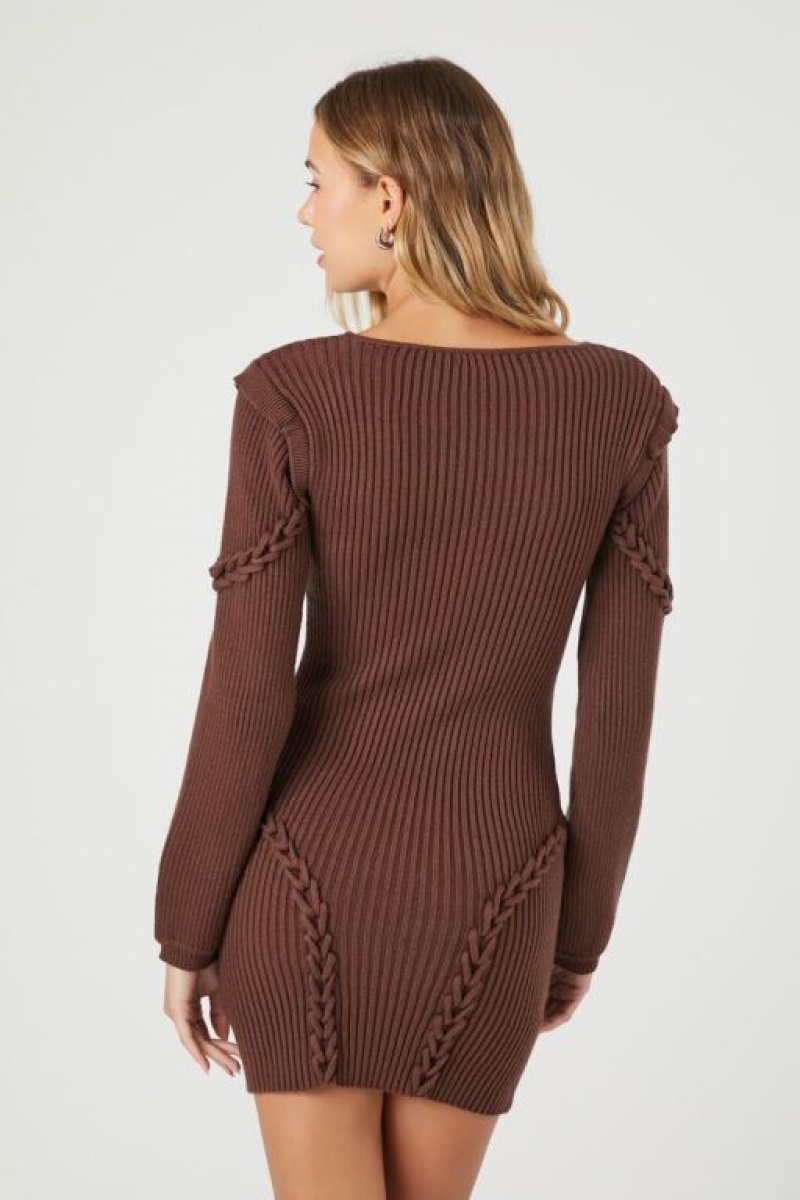 Vestido Forever 21 Bodycon Mini Mujer Chocolate | HJ6BaTkOfmd