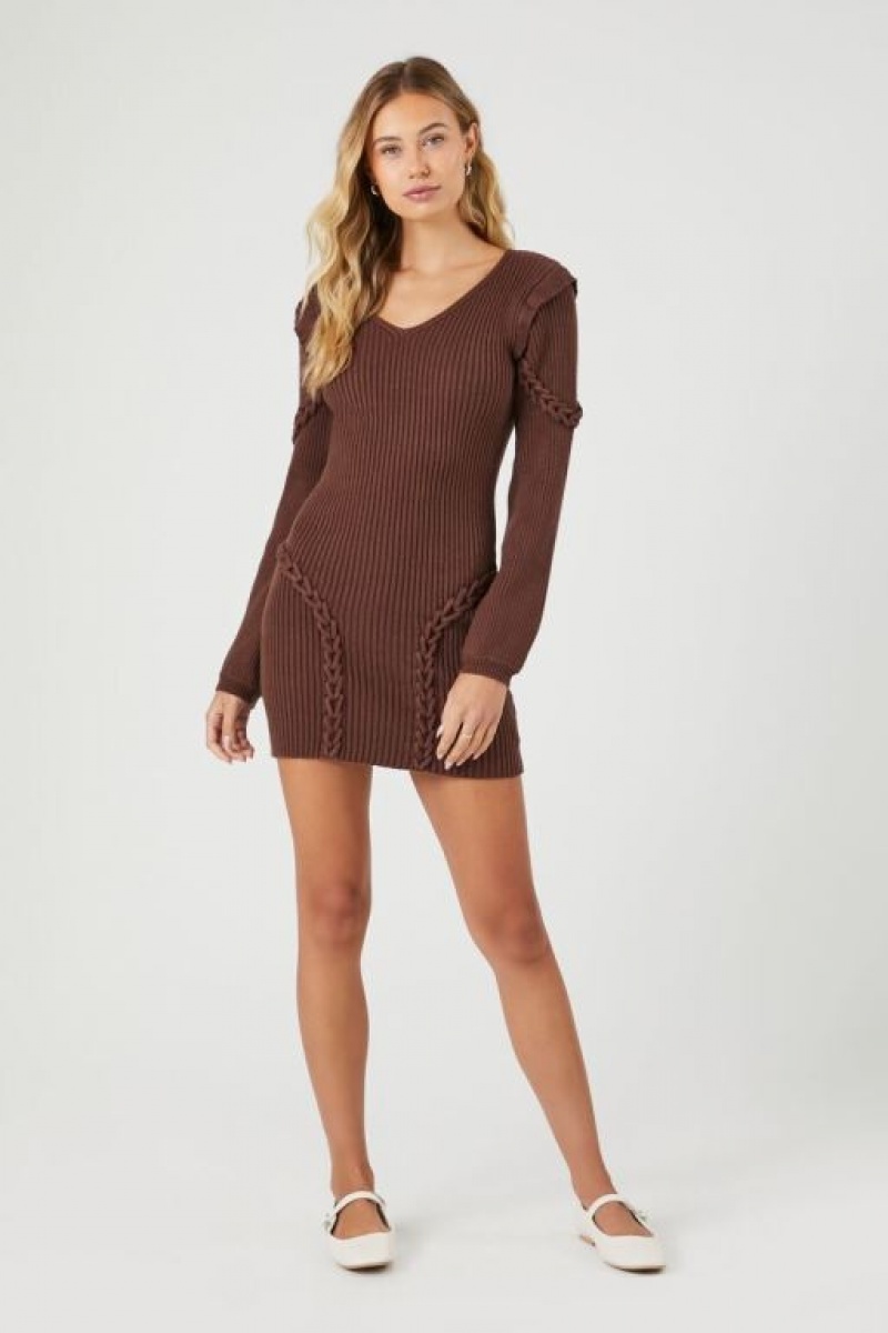 Vestido Forever 21 Bodycon Mini Mujer Chocolate | HJ6BaTkOfmd