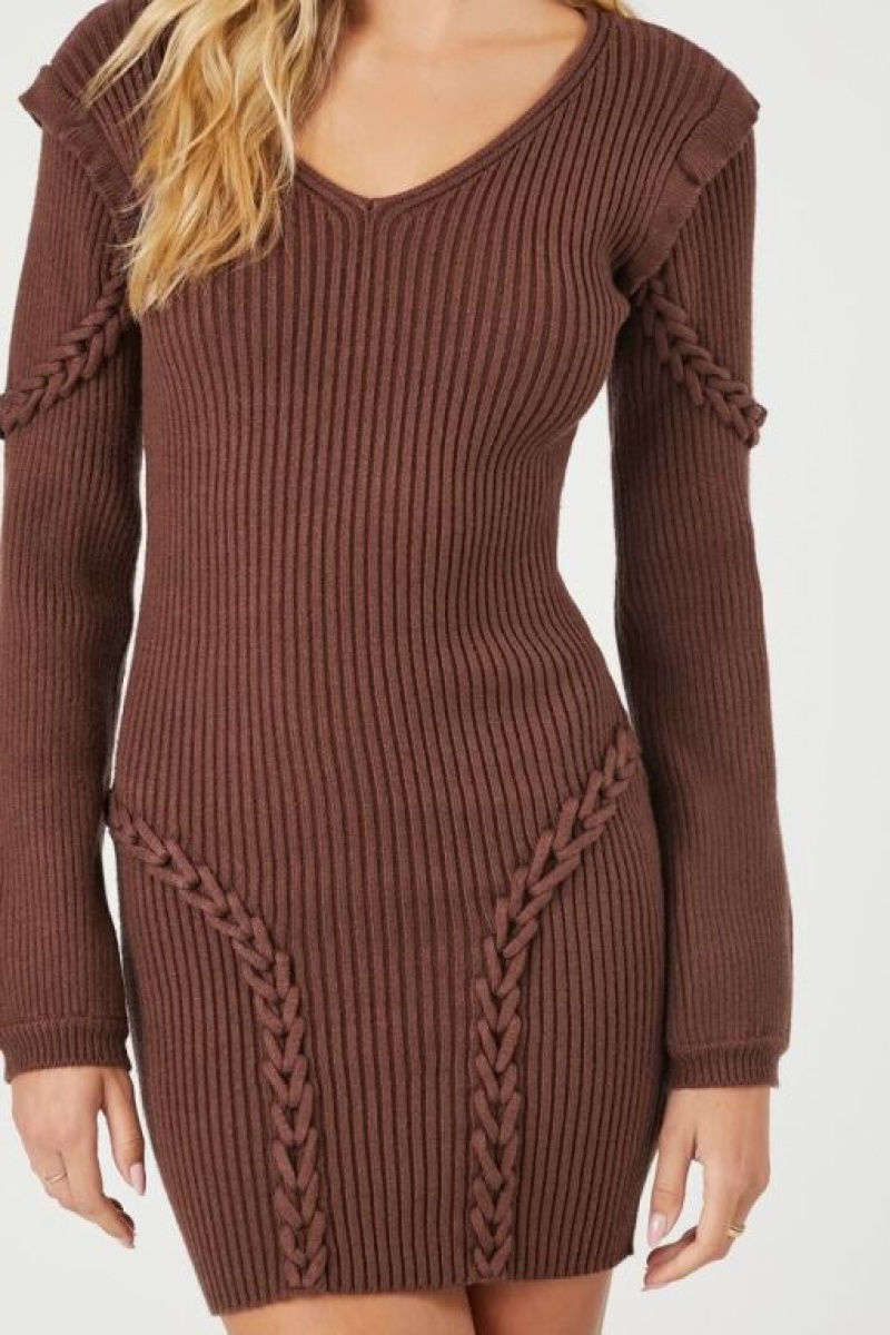 Vestido Forever 21 Bodycon Mini Mujer Chocolate | HJ6BaTkOfmd