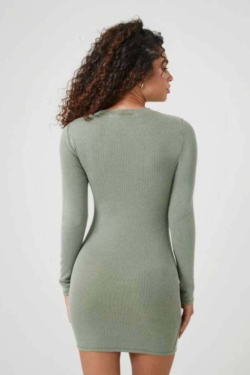 Vestido Forever 21 Bodycon Mini Mujer Verde Oliva | tAqV9ujcEdL