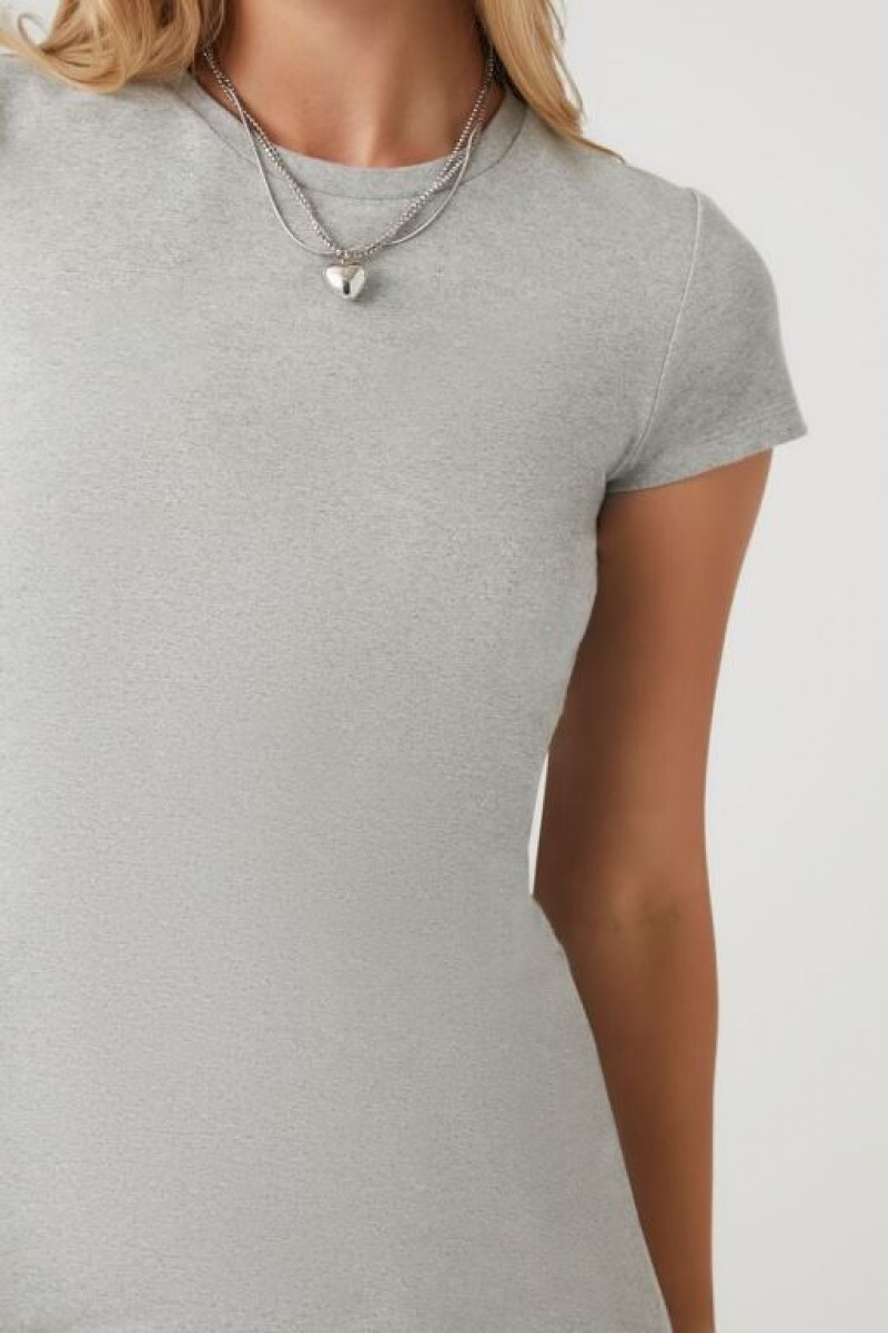 Vestido Forever 21 Bodycon Mini T Shirt Mujer Gris | oPuKNUvGrqT