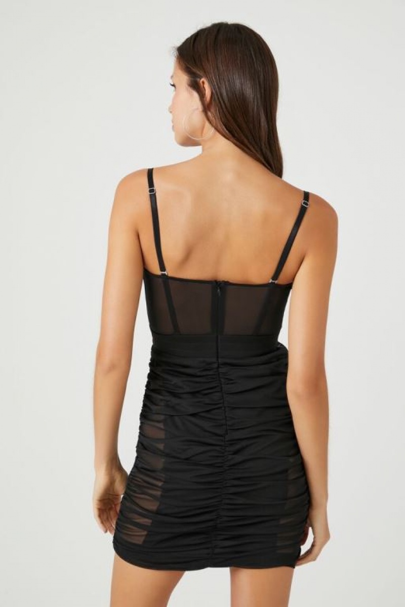 Vestido Forever 21 Bustier Mesh Mini Mujer Negras | BtBai1elAZM