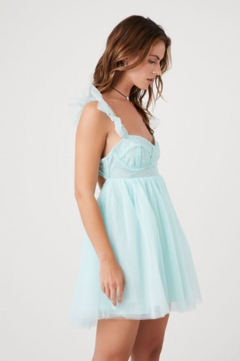 Vestido Forever 21 Butterfly Sleeve Babydoll Mujer Azules | xHAkvQ4xDpU