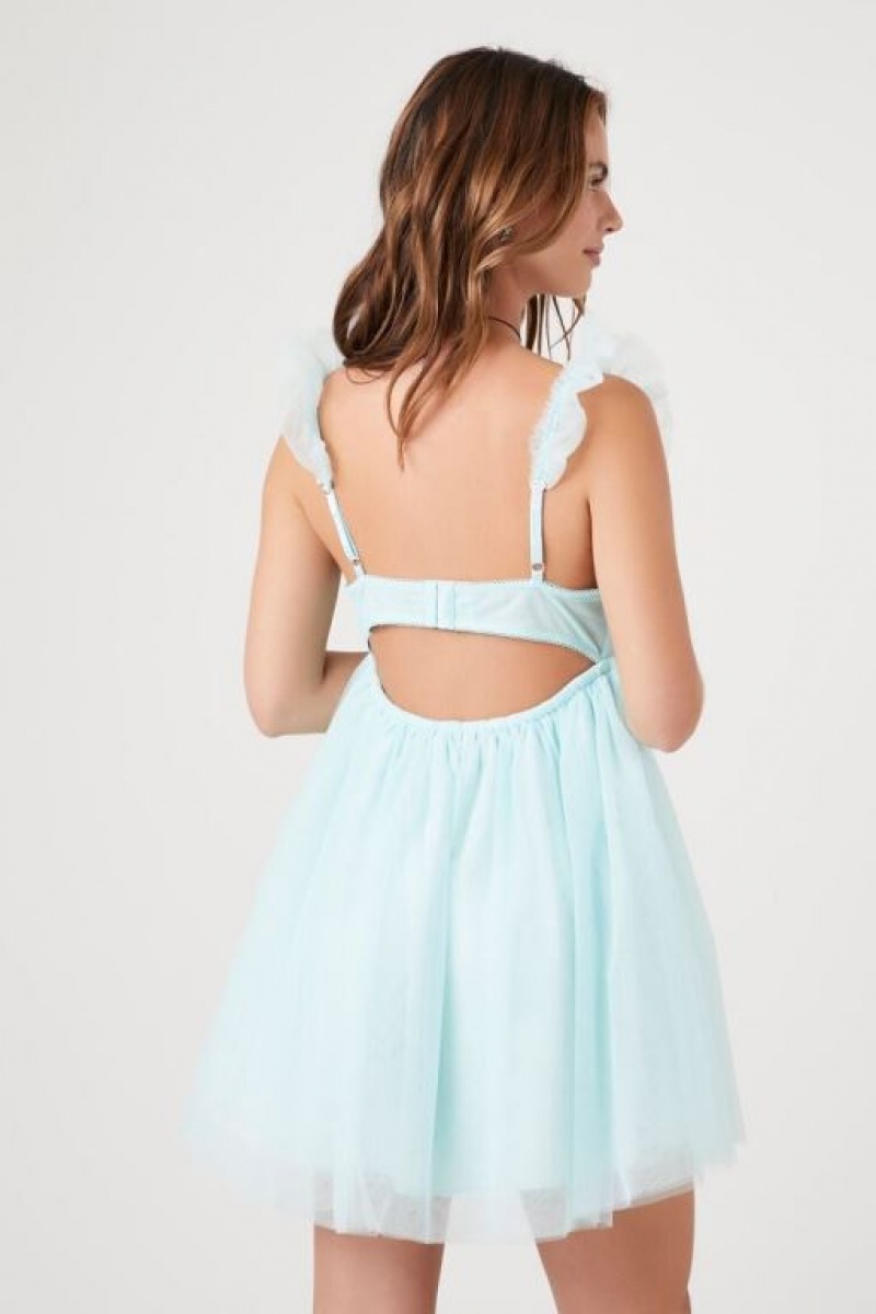 Vestido Forever 21 Butterfly Sleeve Babydoll Mujer Azules | xHAkvQ4xDpU