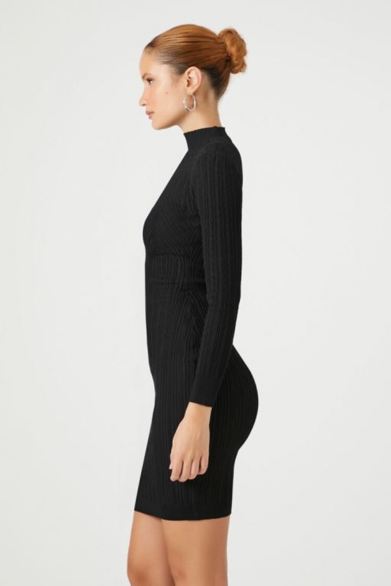 Vestido Forever 21 Cable Knit Midi Mujer Negras | jPeC8mb2oDU