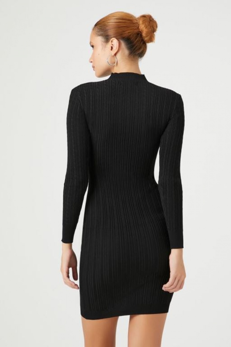 Vestido Forever 21 Cable Knit Midi Mujer Negras | jPeC8mb2oDU