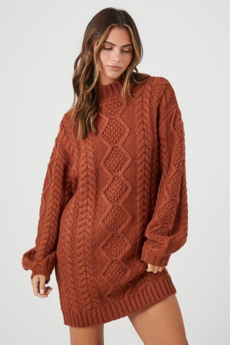 Vestido Forever 21 Cable Knit Mini Mujer Sierra | M3SXypixhaF