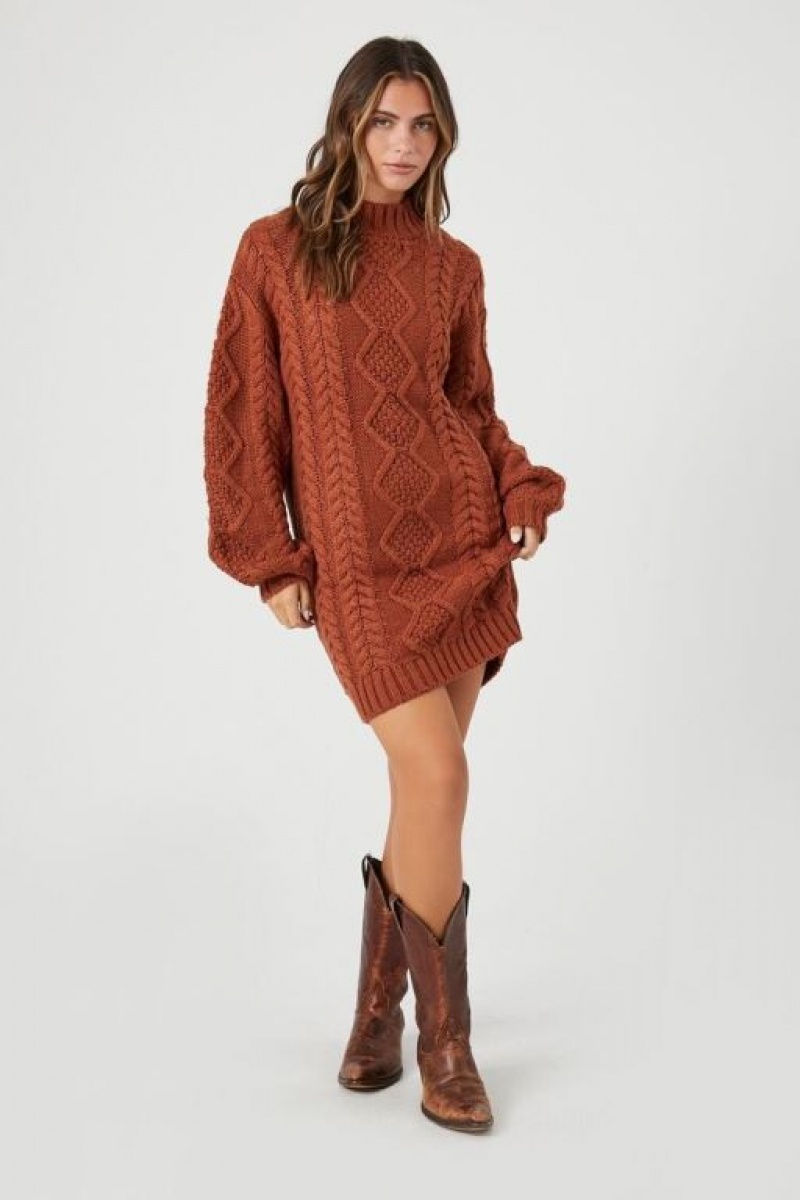 Vestido Forever 21 Cable Knit Mini Mujer Sierra | M3SXypixhaF