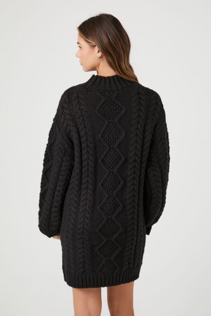 Vestido Forever 21 Cable Knit Mini Mujer Negras | GaqKhv4XQyM