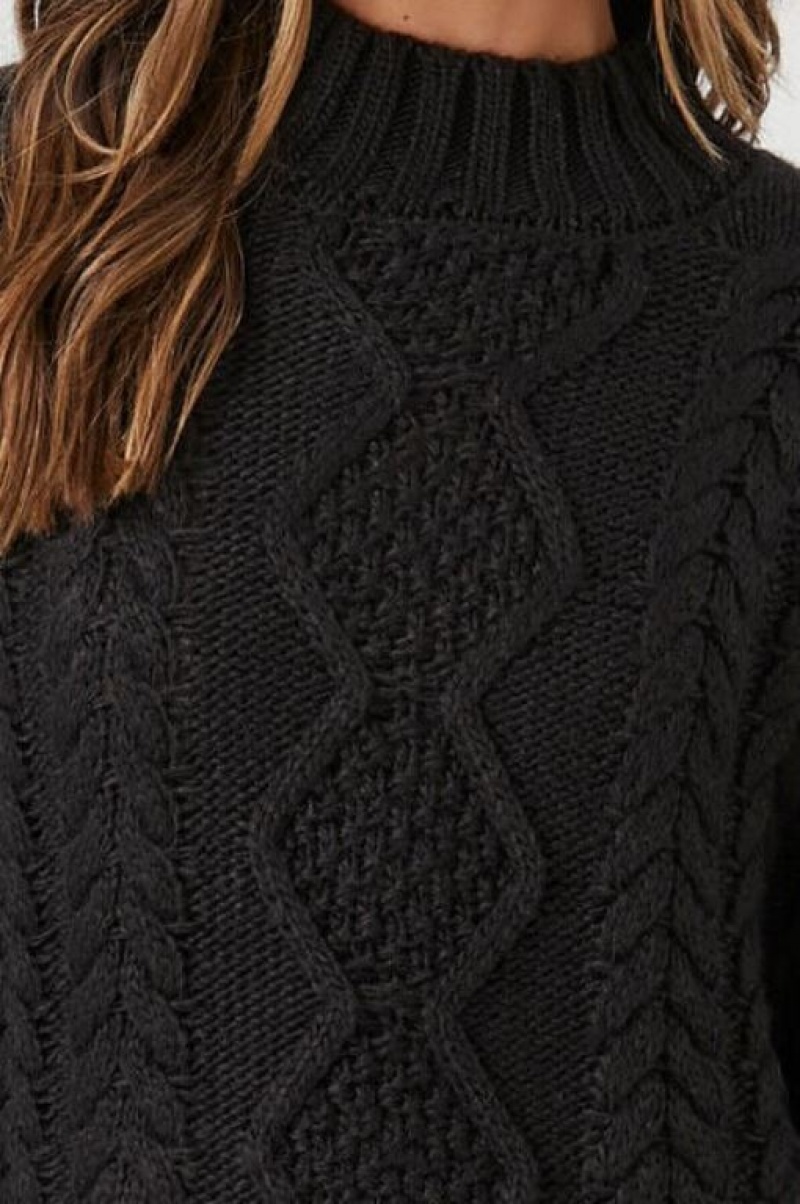 Vestido Forever 21 Cable Knit Mini Mujer Negras | GaqKhv4XQyM