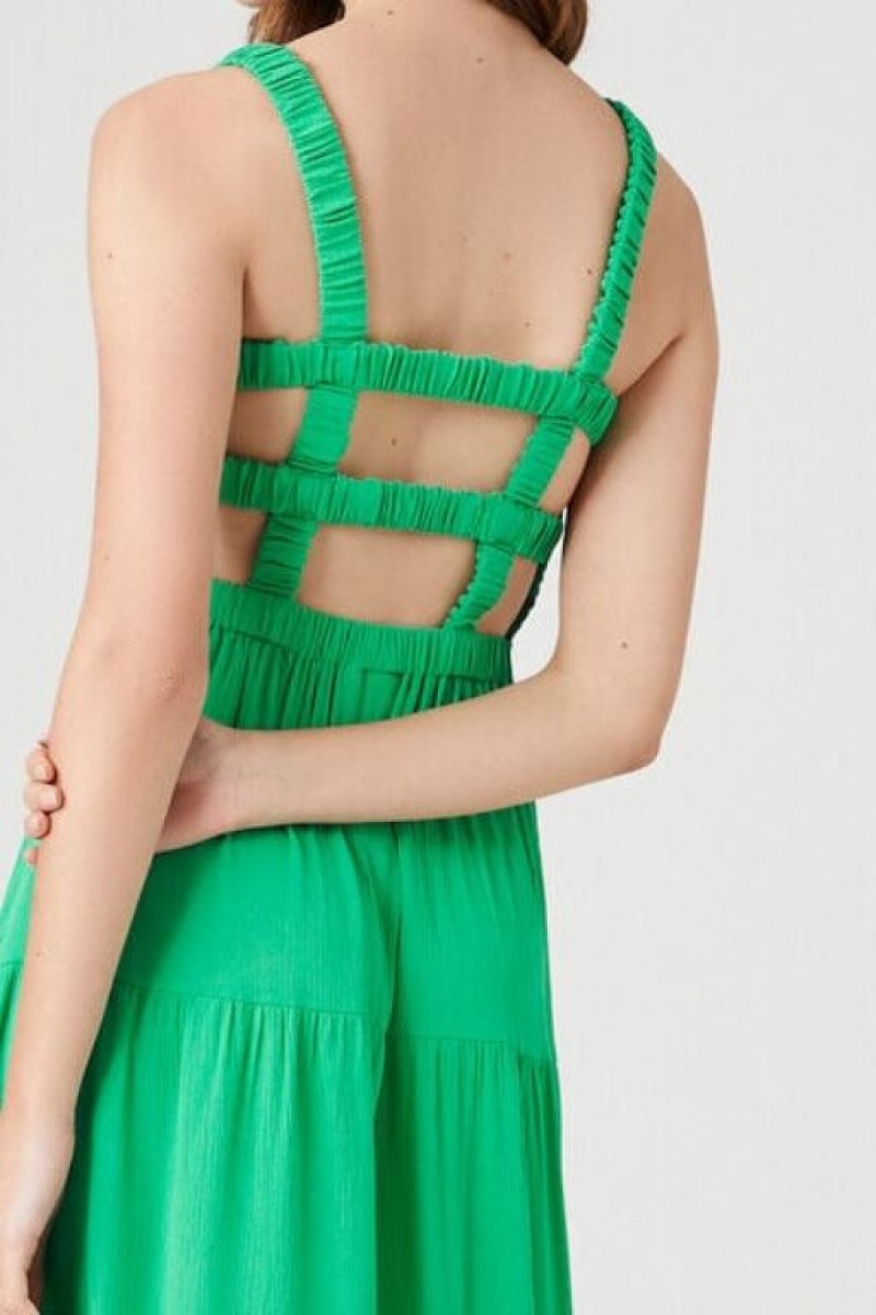 Vestido Forever 21 Caged Midi Tank Mujer Verde | xdKPN3eDCWp