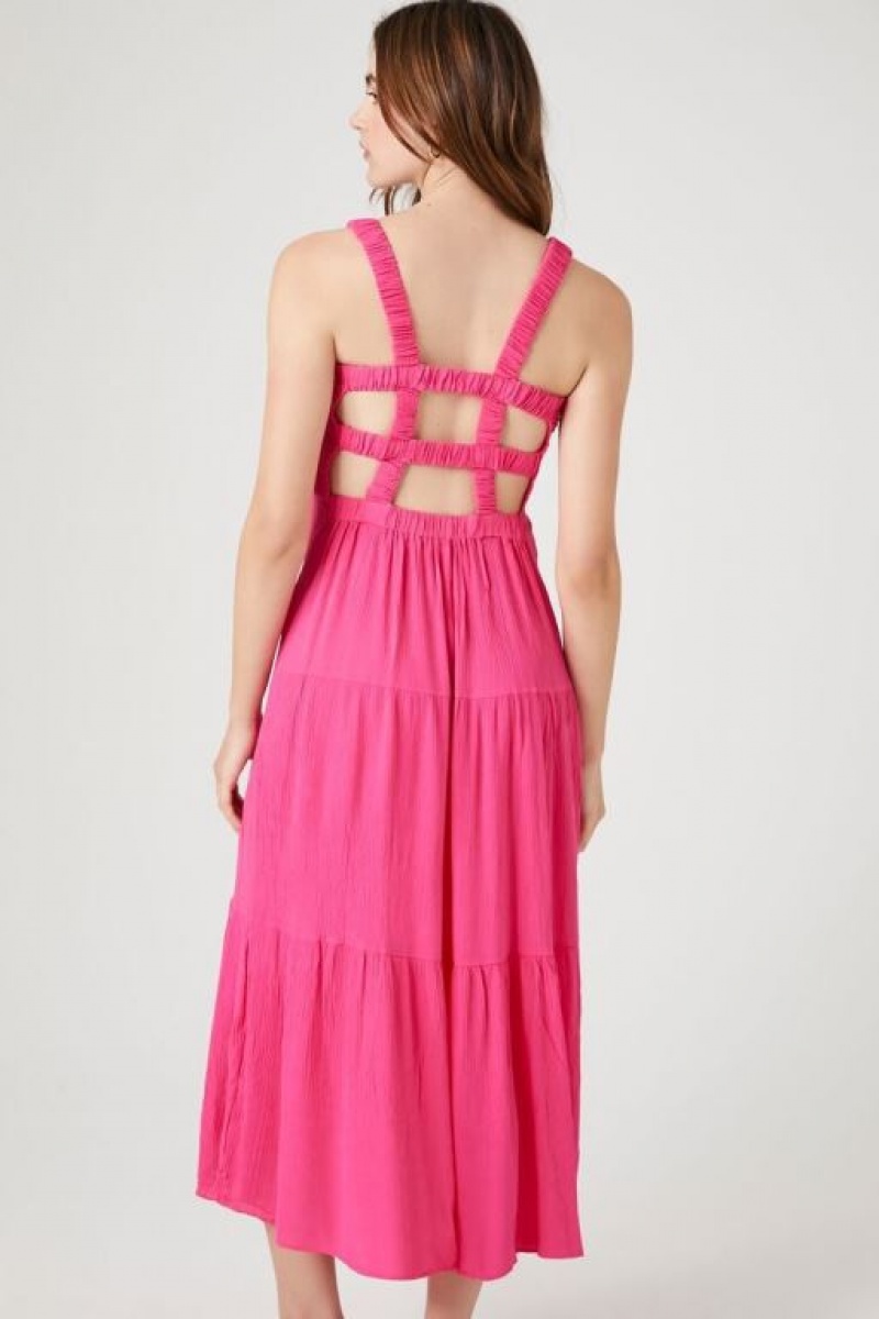 Vestido Forever 21 Caged Midi Tank Mujer Magenta | gnZ08iWMYmT