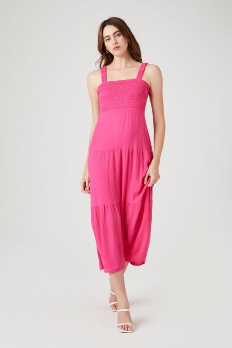 Vestido Forever 21 Caged Midi Tank Mujer Magenta | gnZ08iWMYmT